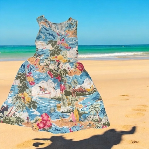 Disney Other - Genuine Disney Store Hawaiian Vacation Tropical Dress Girls Aloha Size 5/6
